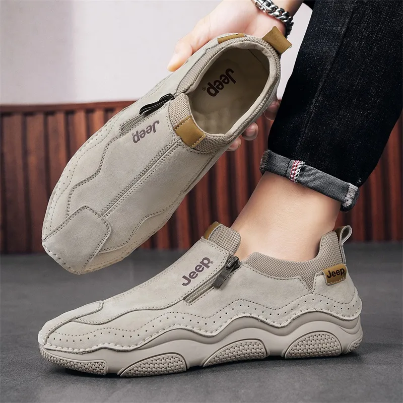 Jeep Cushioning Coverage Abrasion Resistant Lightweight Slip Resistant Low Top Mountaineering Hiking Shoes Men's-12