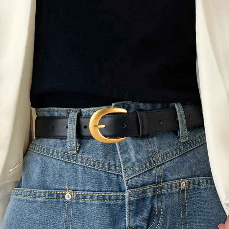 ROBINHOOD Cow Split Leather Belts Women's 2.8cm-1