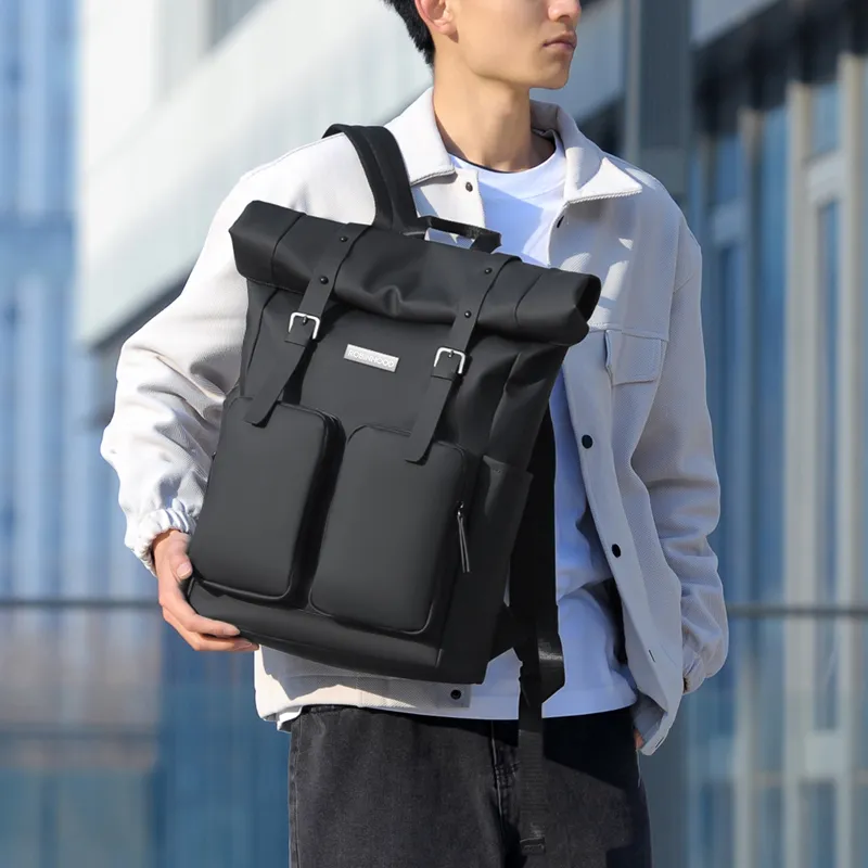 ROBINHOOD Oxford Backpack Regular Men's Black/Gray/Green-4
