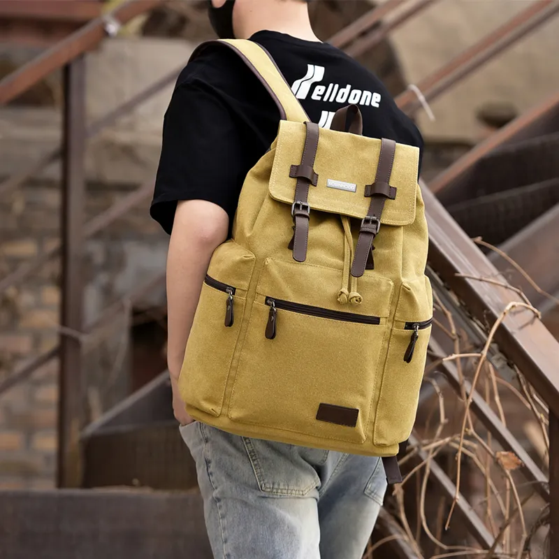 ROBINHOOD Oxford Backpack Regular Men's Khaki/Black/Gray-4
