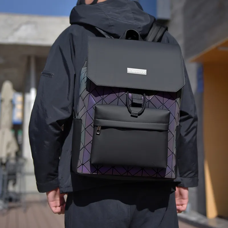 ROBINHOOD Oxford Backpack Regular Men's Black/Gray/Dazzling Color-1