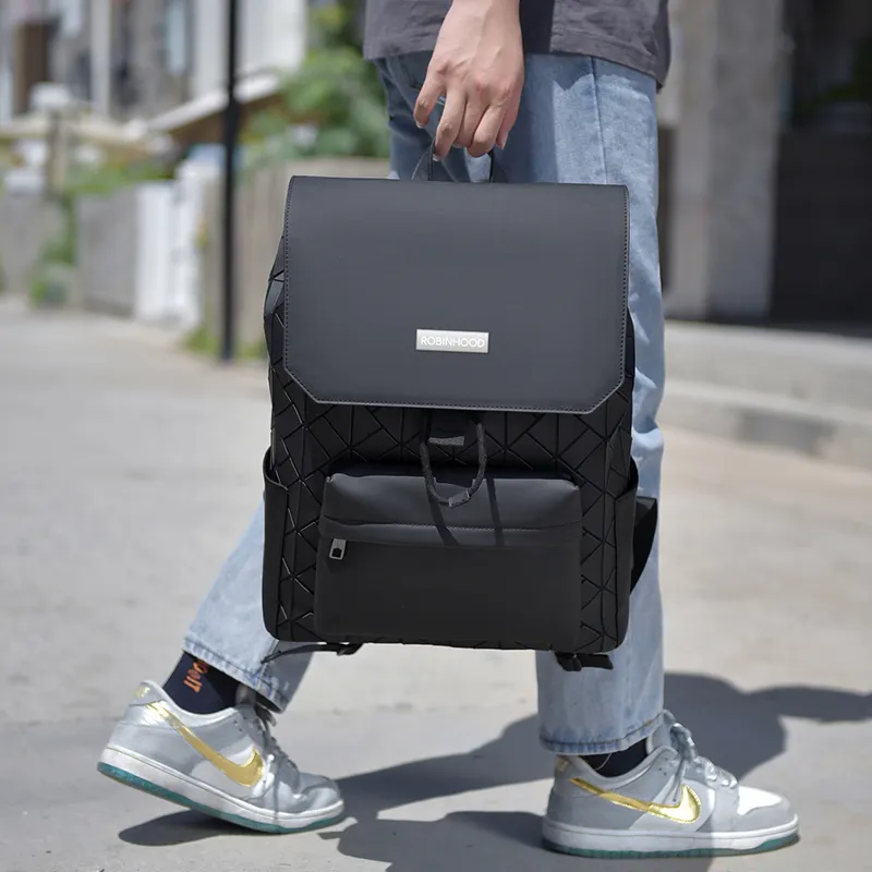 ROBINHOOD Oxford Backpack Regular Men's Black/Gray/Dazzling Color-2