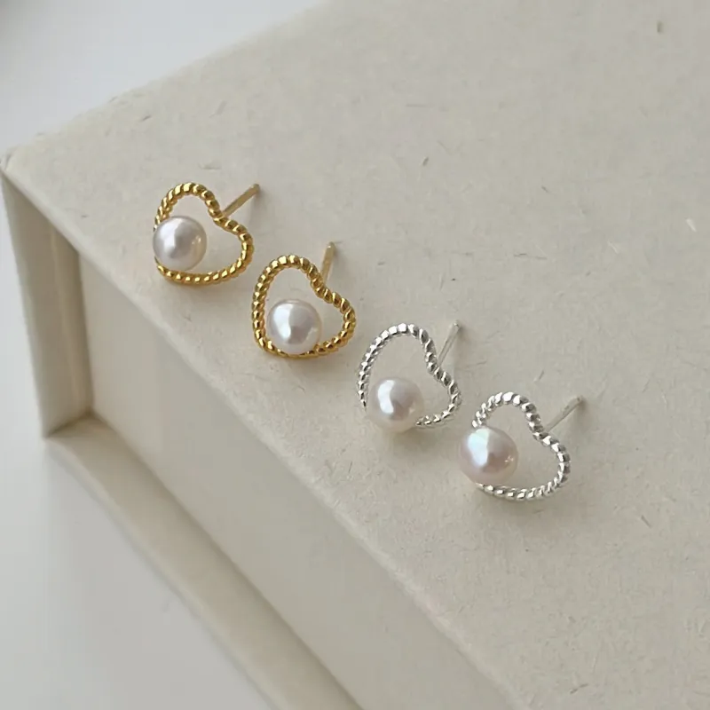 YUDIAN Freshwater Pearl Stud Earrings Women's-3