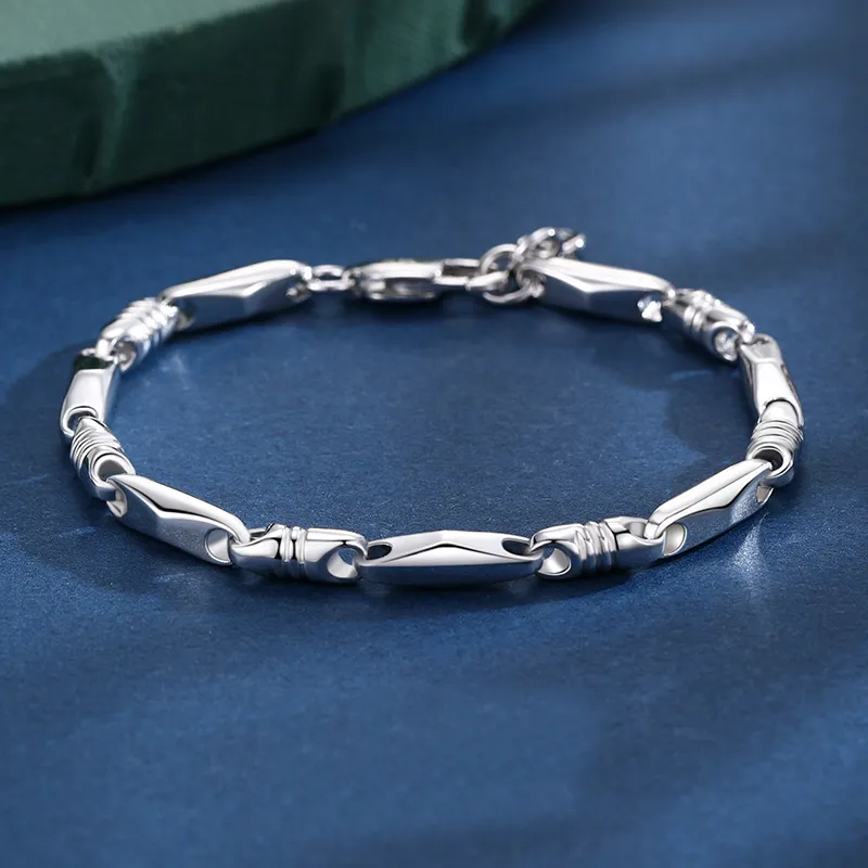 YUDIAN S999 Fine Silver Pure Silver Bracelets Men's-1