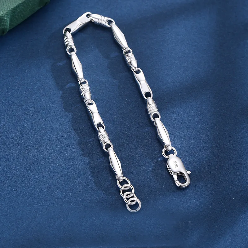 YUDIAN S999 Fine Silver Pure Silver Bracelets Men's-4