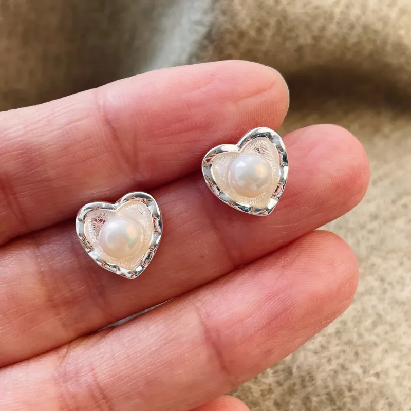 YUDIAN Freshwater Pearl Pearl Stud Earrings Women's-3