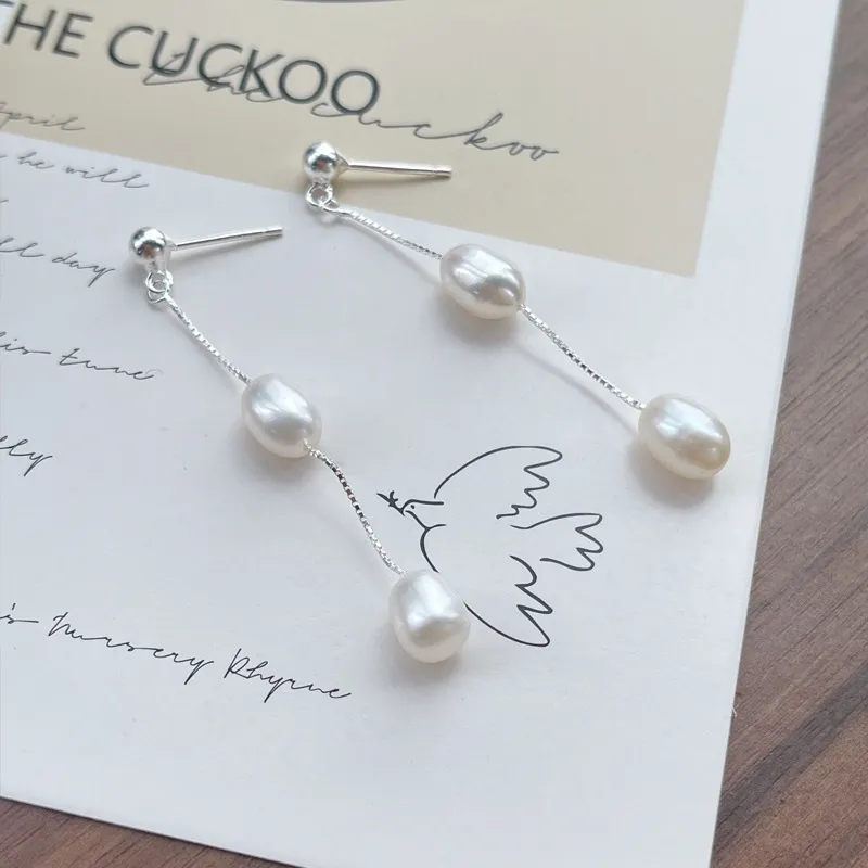 YUDIAN Pearl Drop Earrings Women's-2