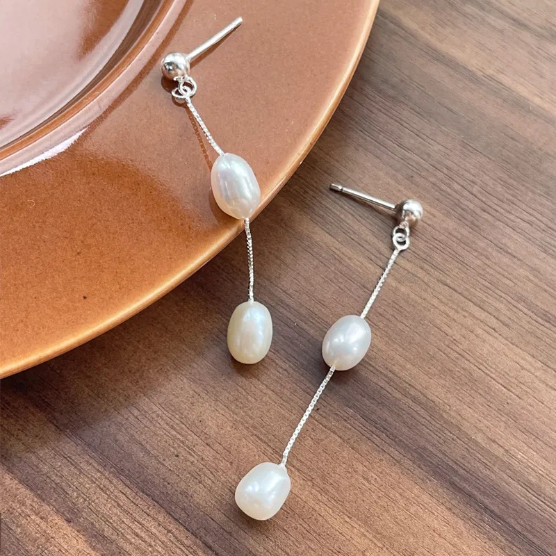 YUDIAN Pearl Drop Earrings Women's-3