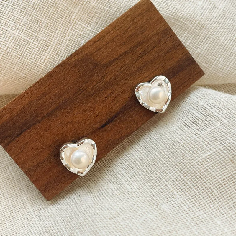 YUDIAN Freshwater Pearl Pearl Stud Earrings Women's-4