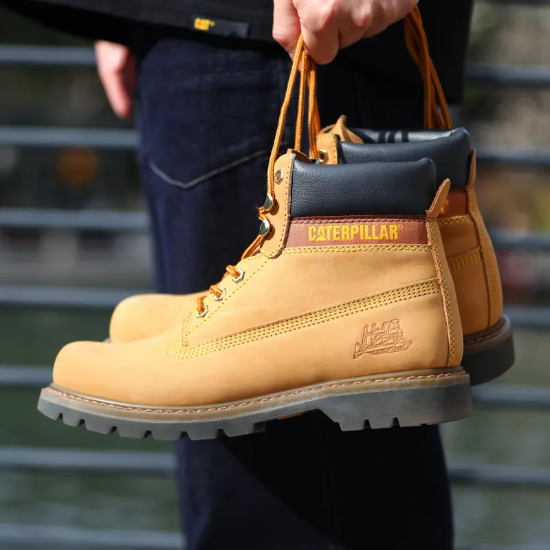 CAT Colorado Series Crew Mountaineering Travel Outdoor Boots Martin Boots Yellow Boots Men's Yellow-7
