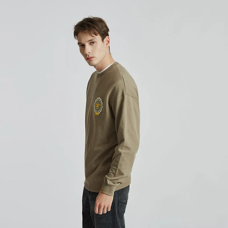 CAT Sweatshirts Men Khaki Green-6