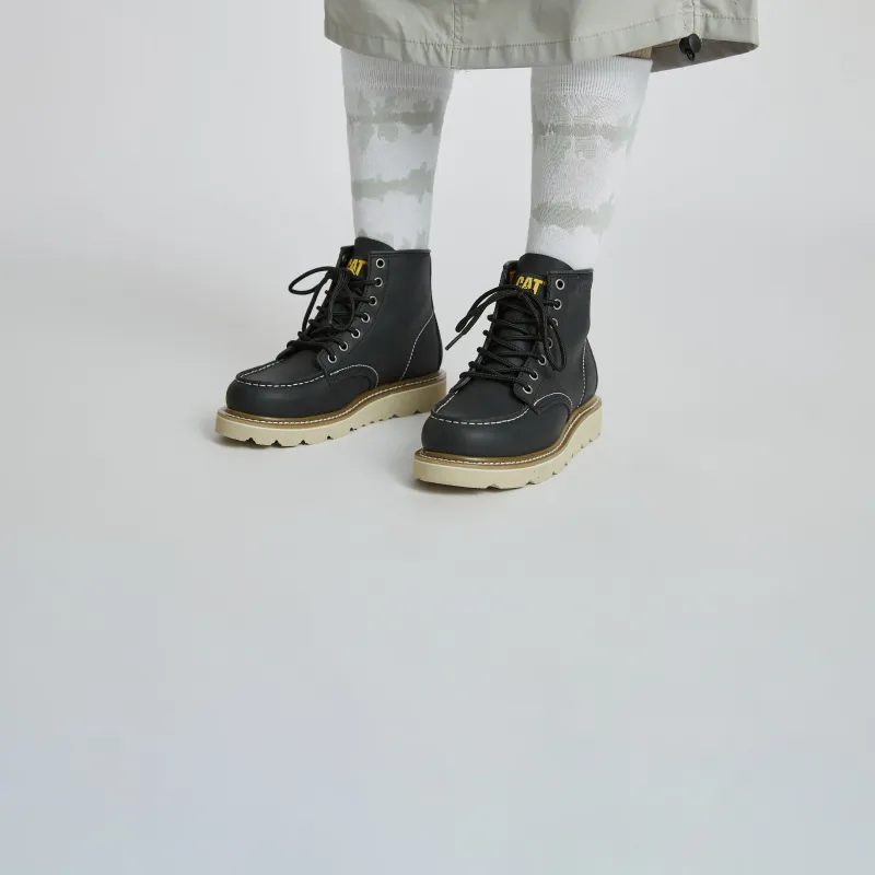 CAT Tradesman Mid Wear Resistant Slip Resistant Short Outdoor Boots Women's Black-5