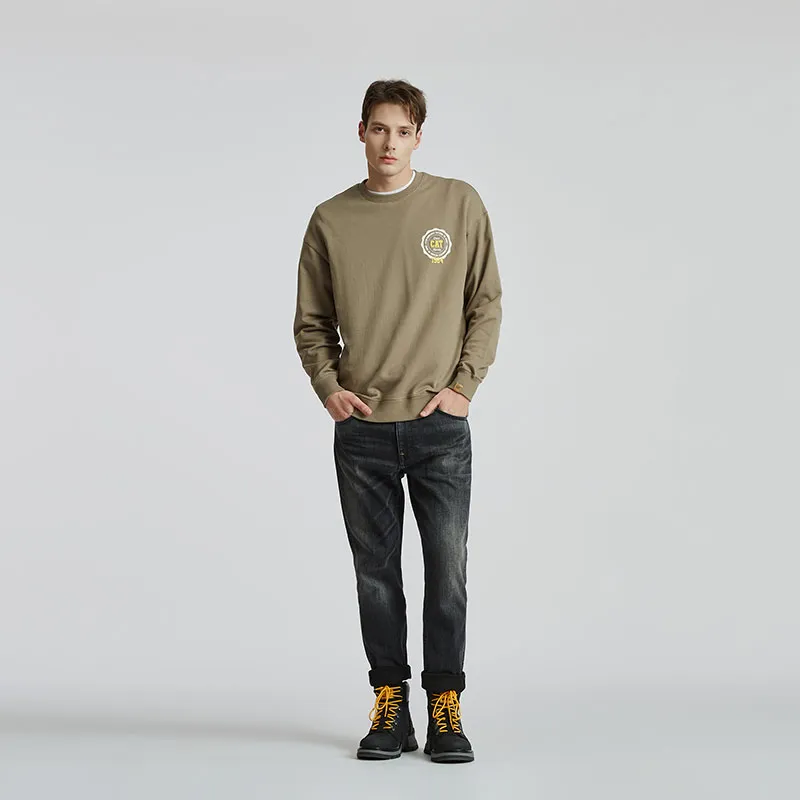 CAT Sweatshirts Men Khaki Green-3