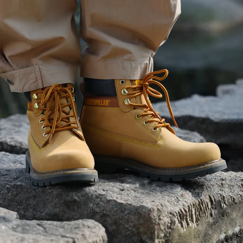 CAT Colorado Series Crew Mountaineering Travel Outdoor Boots Martin Boots Yellow Boots Men's Yellow-6