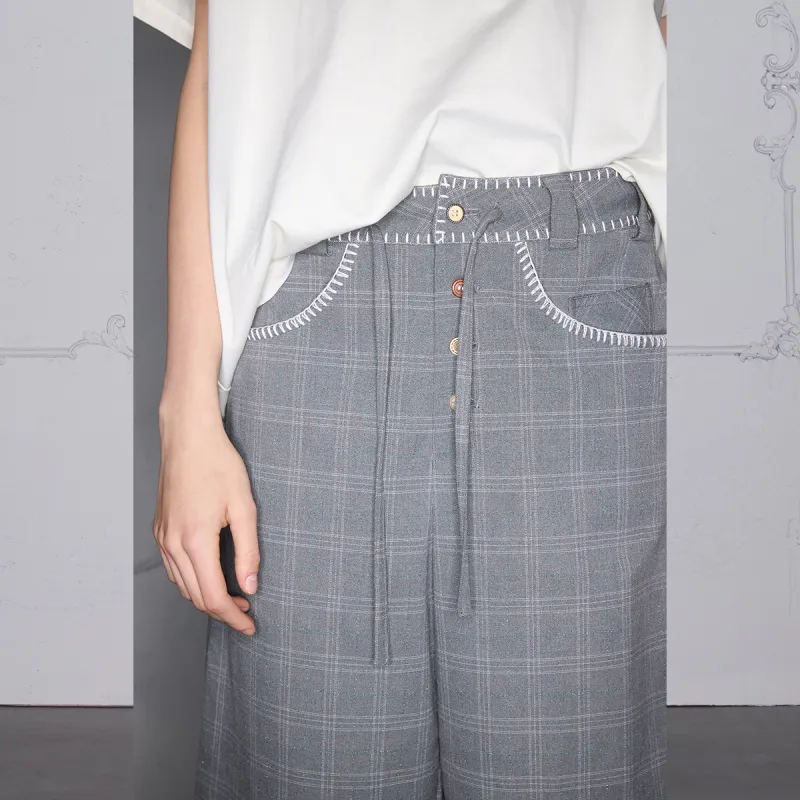 ROCAWEAR Casual Shorts Unisex Gray Plaid-5