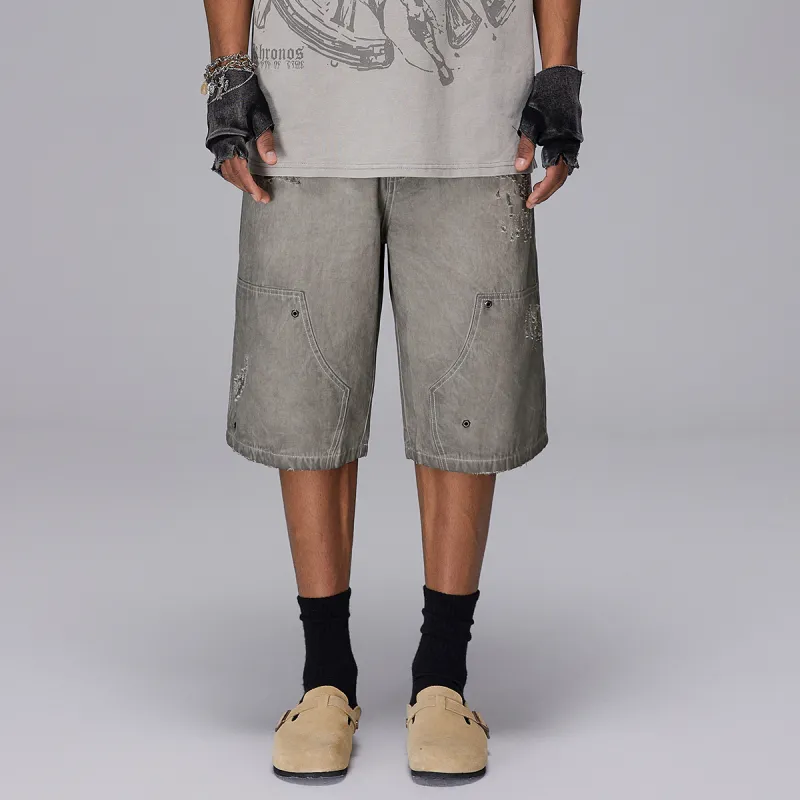 ROCAWEAR Denim Shorts Unisex Gray-2