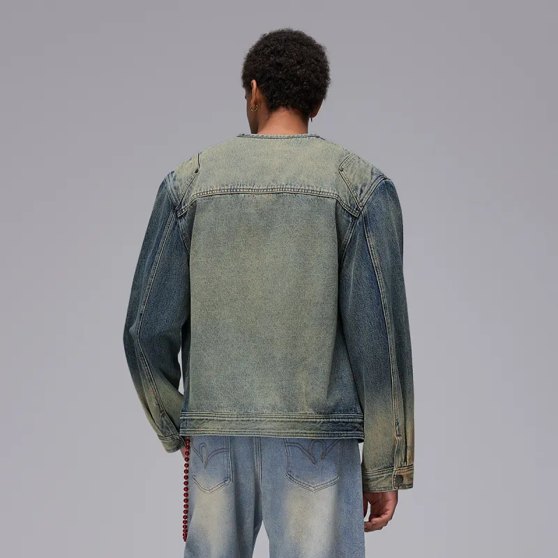 ROCAWEAR Denim Jacket Unisex Washed Denim Blue-2
