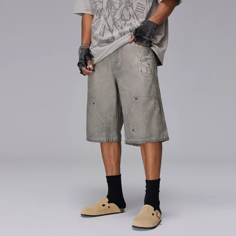 ROCAWEAR Denim Shorts Unisex Gray-3