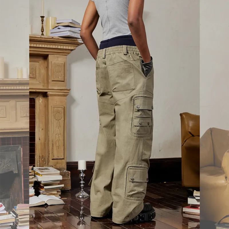 ROCAWEAR Cargo Pants Unisex Khaki-5