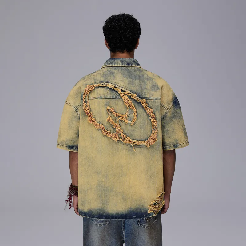 ROCAWEAR Shirt Unisex Yellow Mud Denim Blue-2