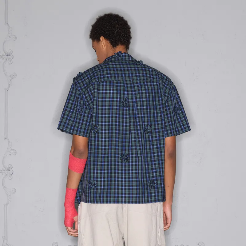 ROCAWEAR Shirt Unisex Black And Green Plaid-4