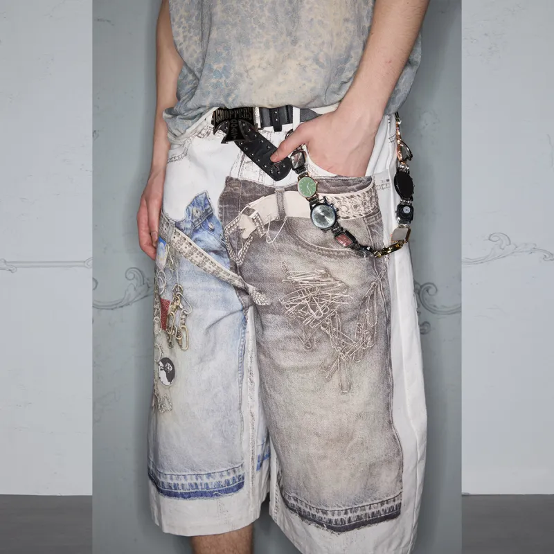 ROCAWEAR Casual Shorts Unisex White Denim-5