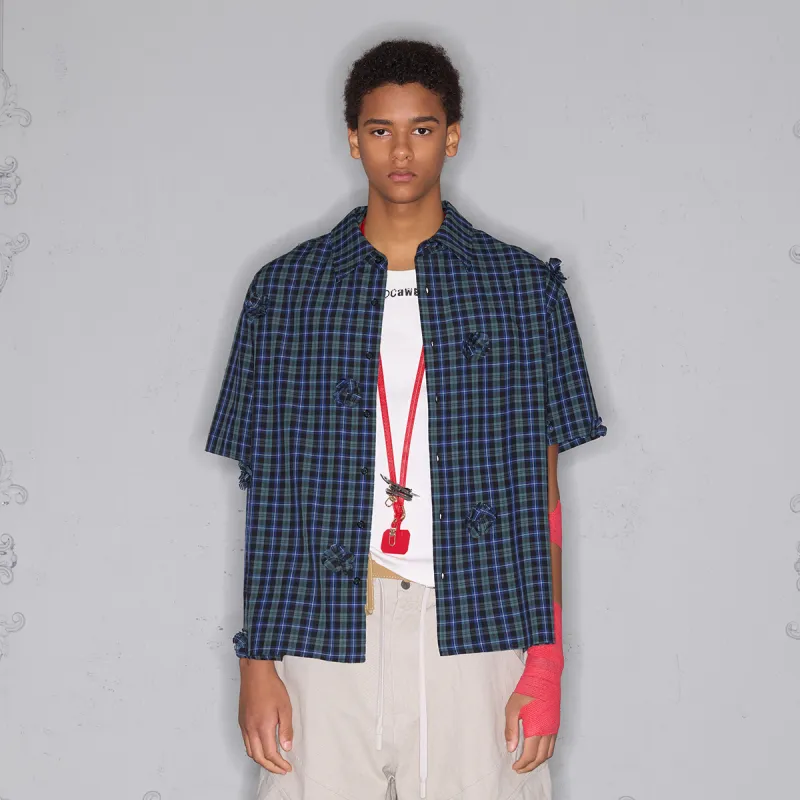 ROCAWEAR Shirt Unisex Black And Green Plaid-3