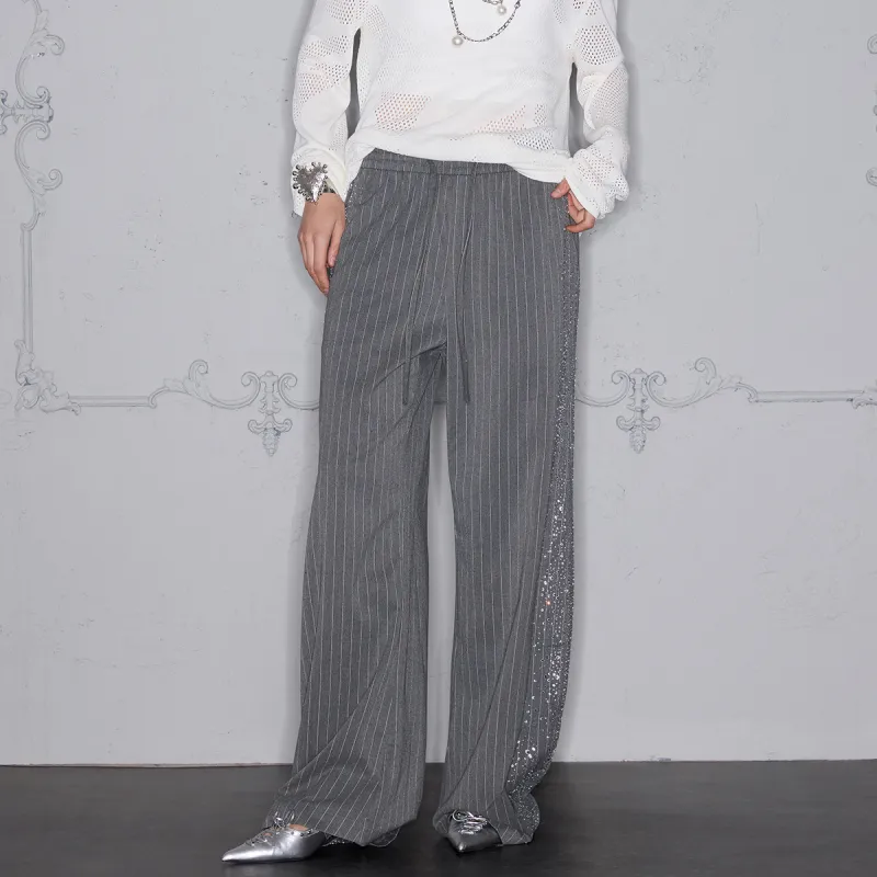 ROCAWEAR SS25 Casual Pants Unisex Light Gray-5