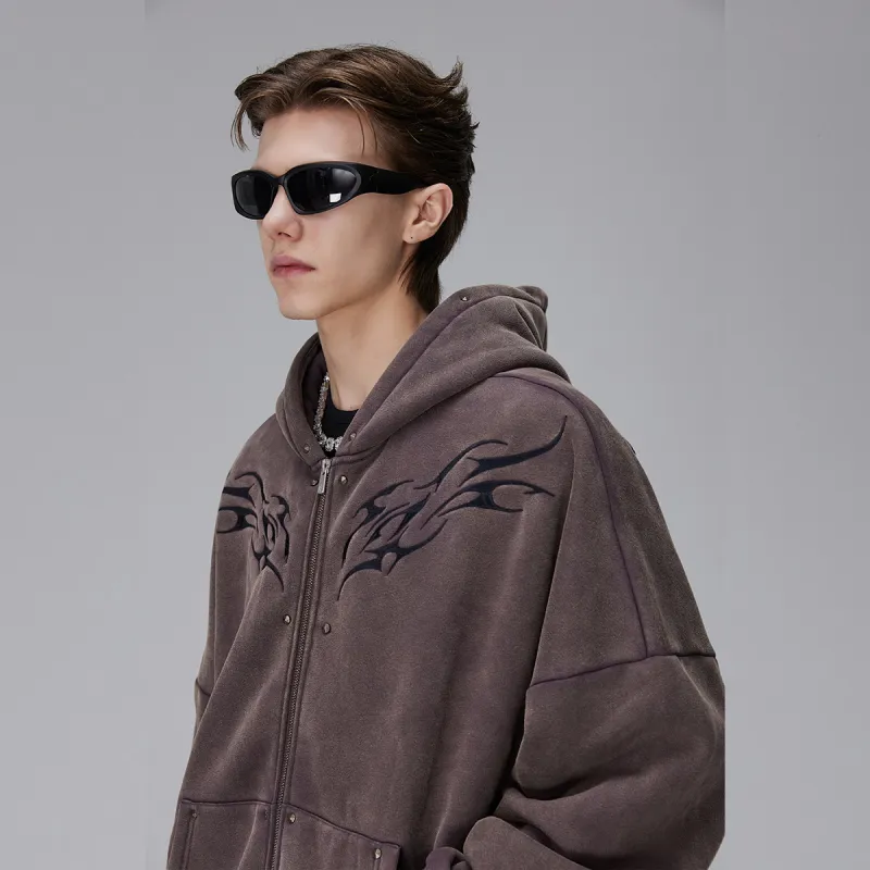 ROCAWEAR Sweatshirt Unisex Washed Coffee-3