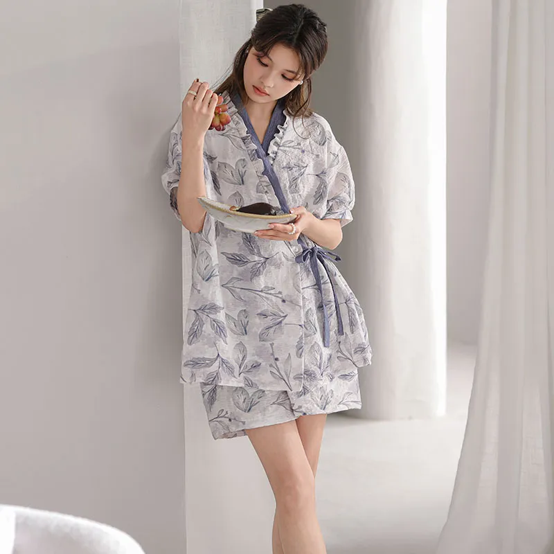 Kerener Pajama Set Women's Gray Purple-4