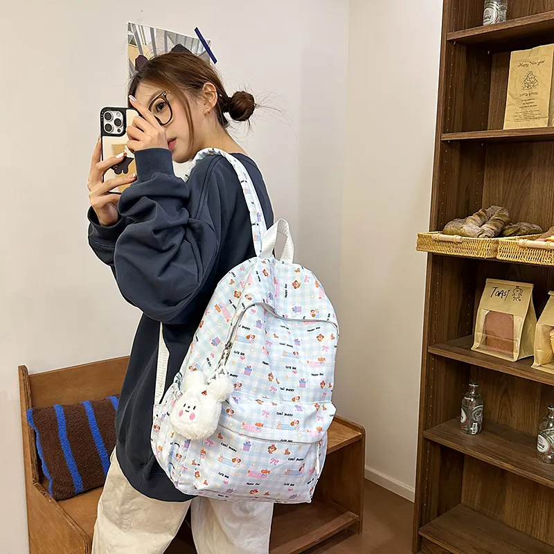 ResNonverba Nylon Backpack Women's Dachshund/Kitten-3