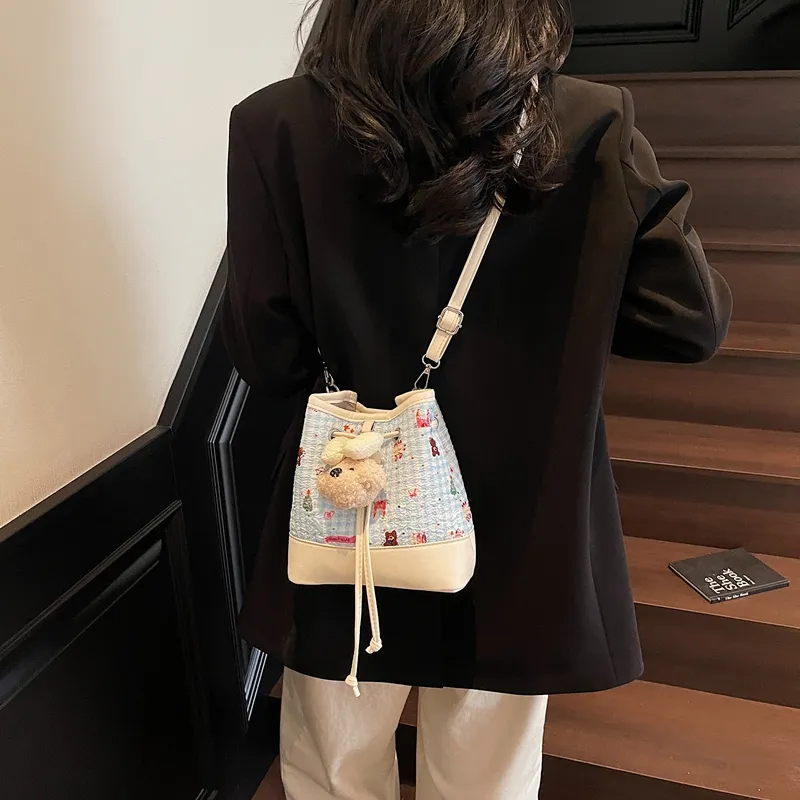 ResNonverba PU Crossbody Bag, Bucket Bag Women's Multicolor-13