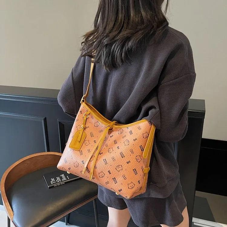 ResNonverba PU Shoulder Bag Shoulder Bag Regular Women's Light Pink/Pink/Brown-6