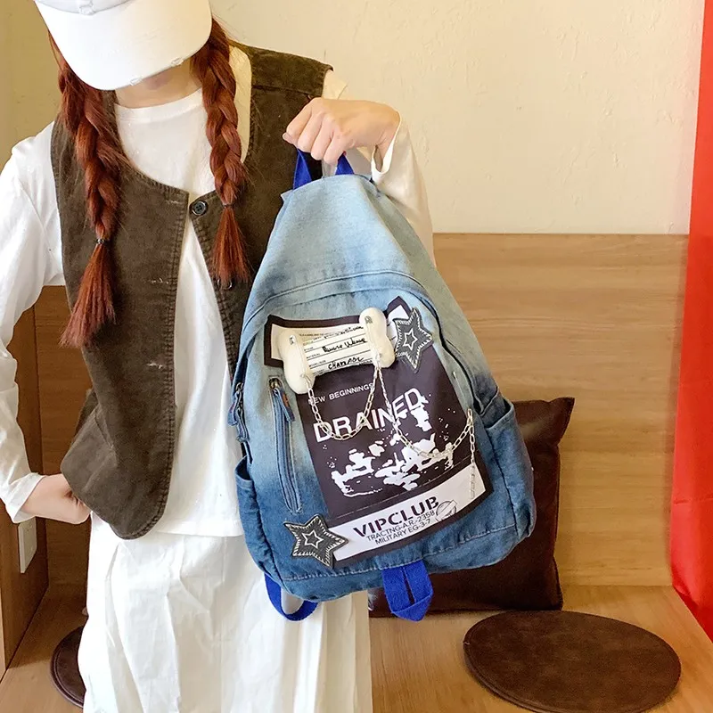ResNonverba Denim Backpack Regular Women's Blue/Black-2