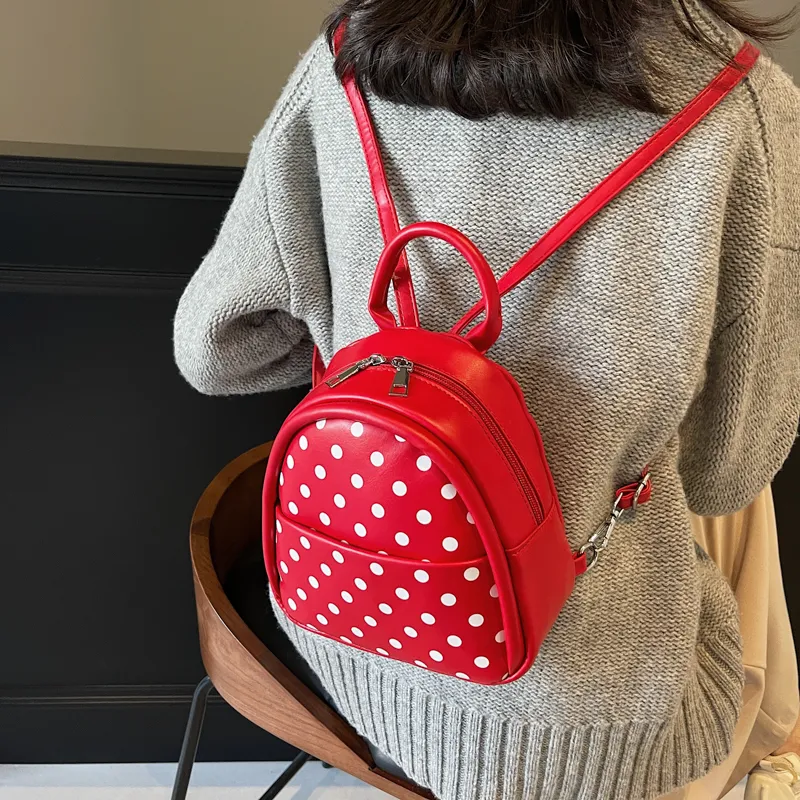 ResNonverba PU Backpack Women's Red-3