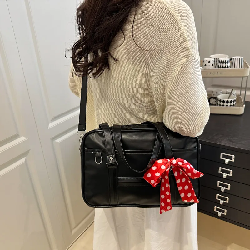 ResNonverba PU Shoulder Bag, Crossbody Bag, Handbag Regular Women's Black-4