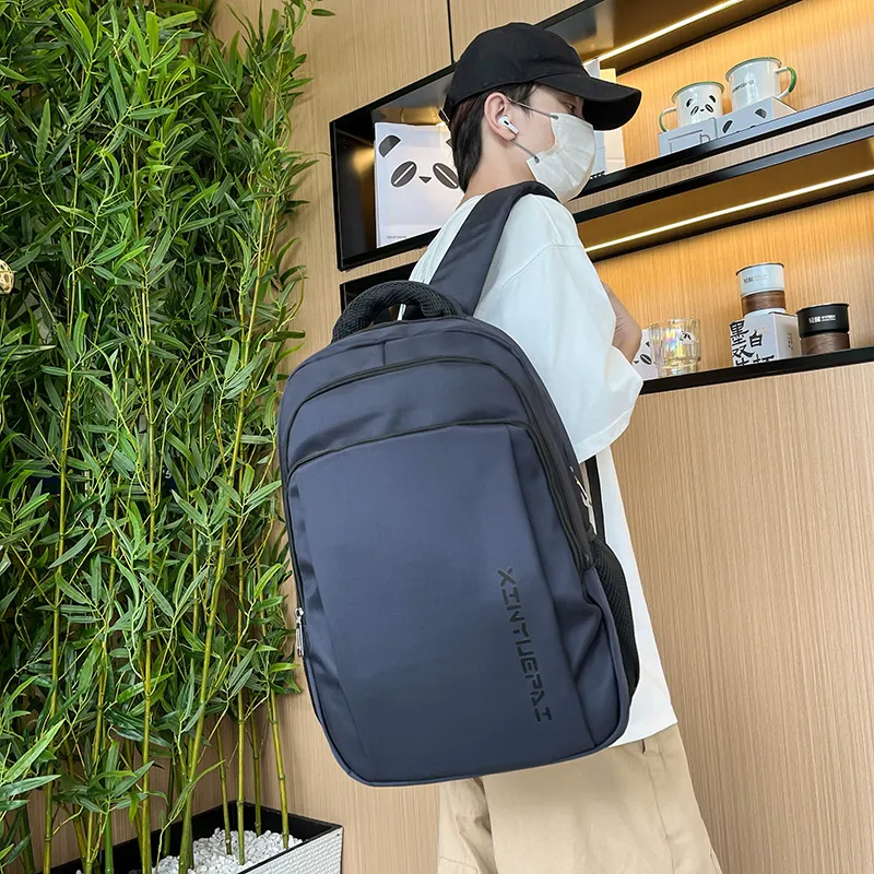 ResNonverba Oxford Backpack Unisex Gray/Blue/Black-12