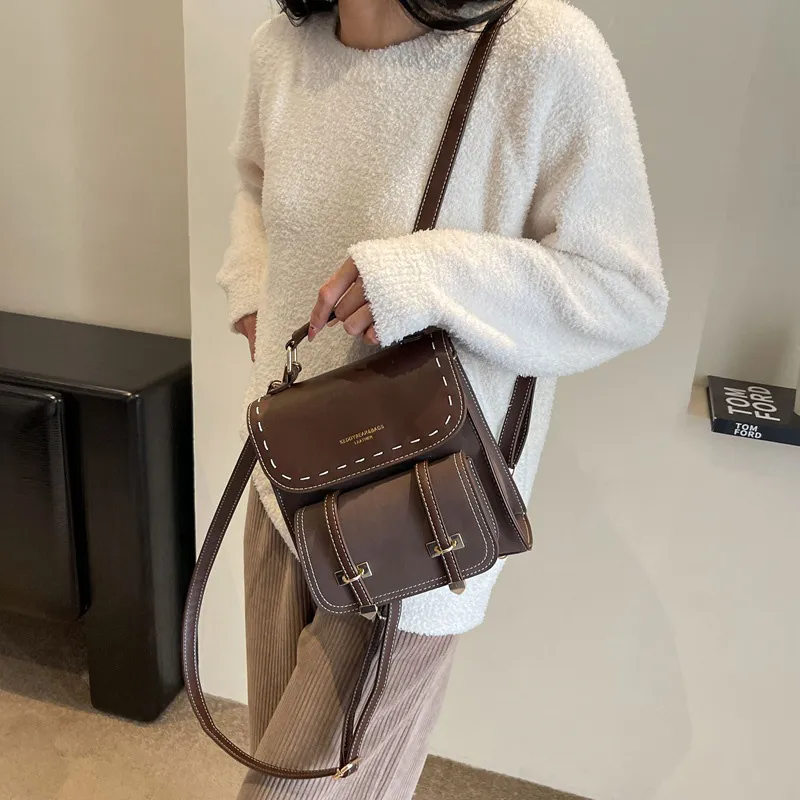 ResNonverba PU Backpack Women's Black/Coffee/Brown/Khaki-8