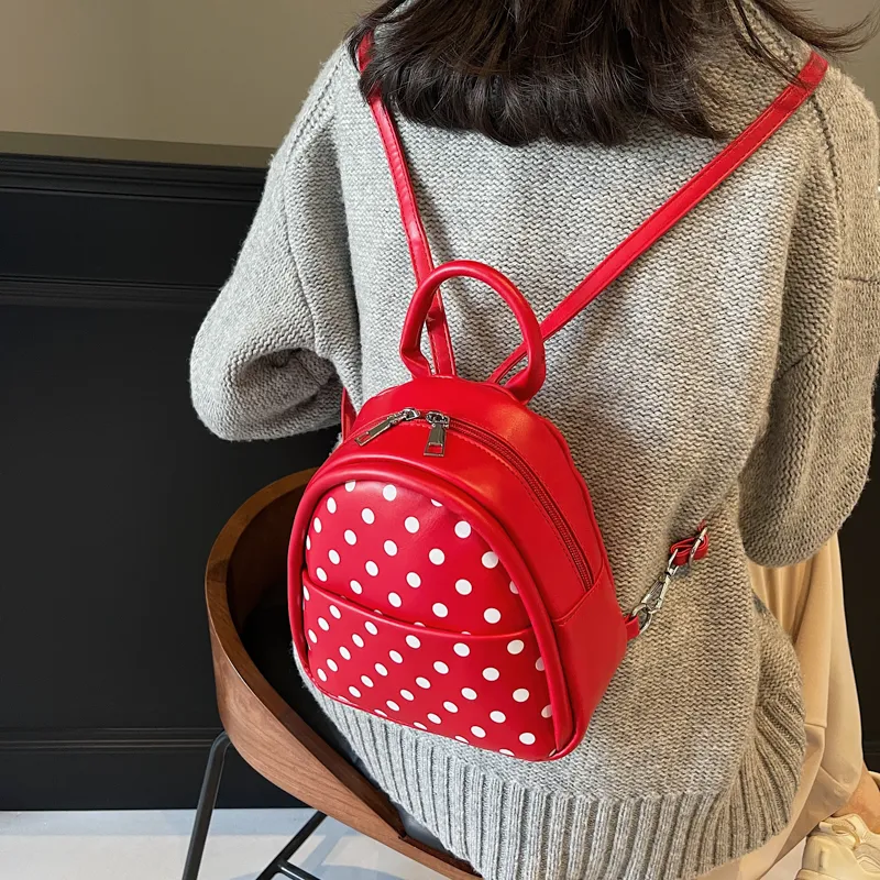 ResNonverba PU Backpack Women's Red-4