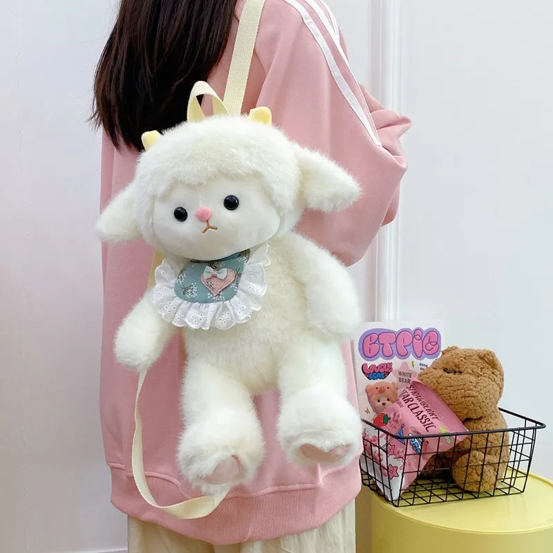 ResNonverba Plush Backpack Regular Women's Ecru-2