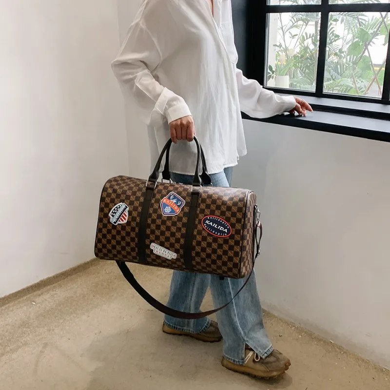 ResNonverba PU Travel Bag Unisex Black/Khaki/Brown-8