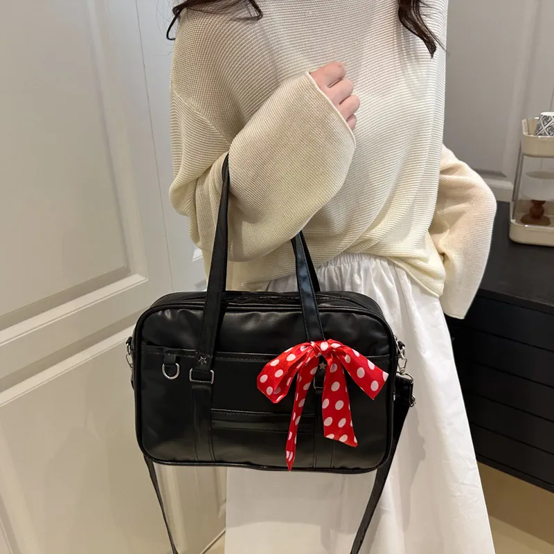 ResNonverba PU Shoulder Bag, Crossbody Bag, Handbag Regular Women's Black-1