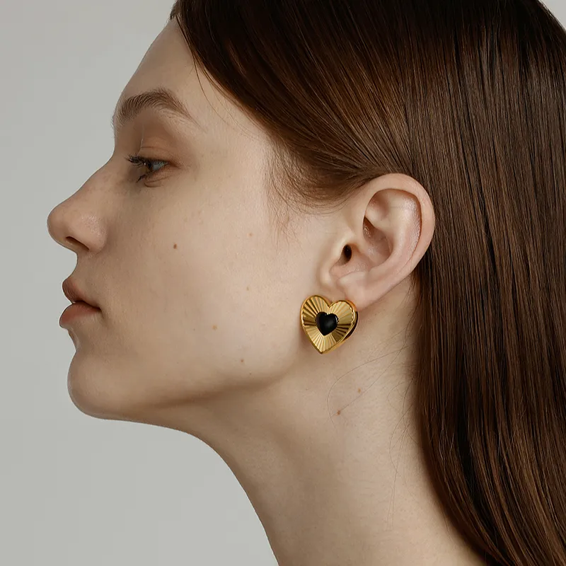 VIGG Alloy Stud Earrings Women's-3
