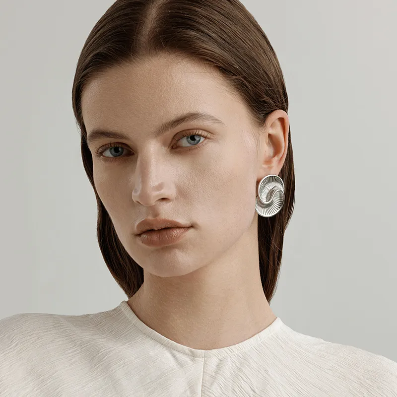 VIGG S925 Silver Stud Earrings Women's-6