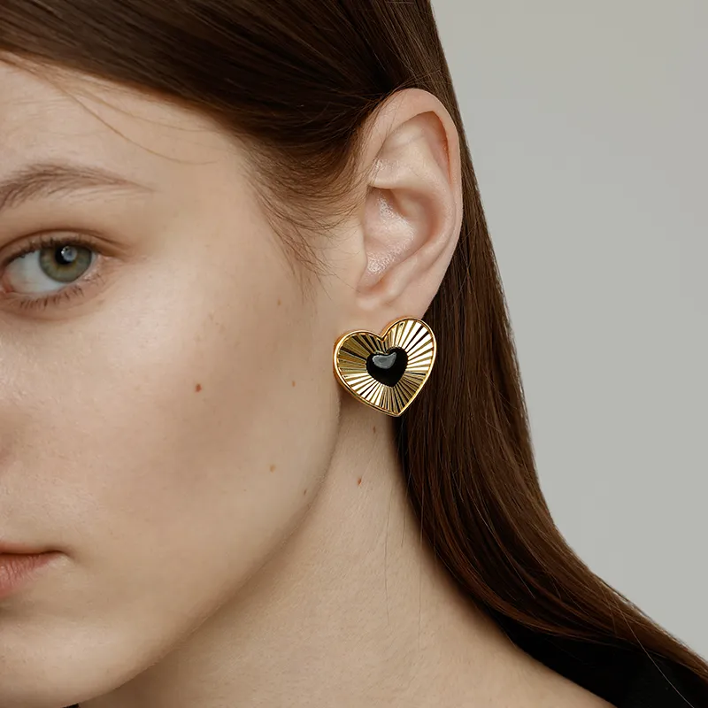 VIGG Alloy Stud Earrings Women's-2