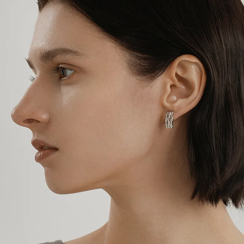 VIGG S925 Silver Stud Earring Stud Earrings Women's-2