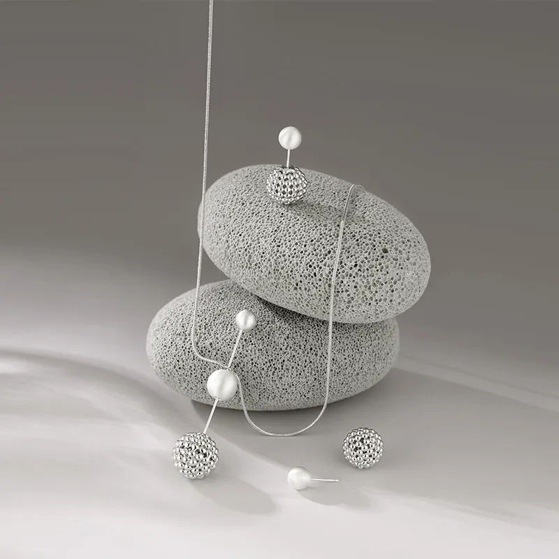 VIGG 925 Sterling Silver Needle Stud Earrings Women's-1