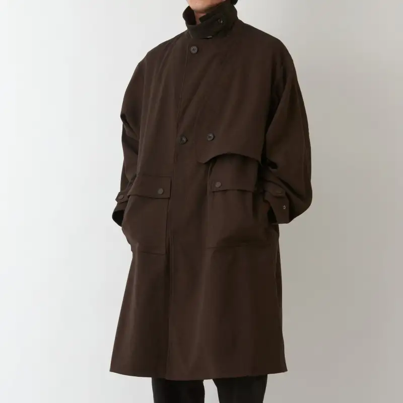 White Mountaineering Trench Coat Men's Coffee-2
