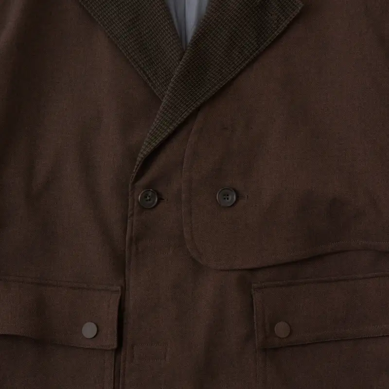 White Mountaineering Trench Coat Men's Coffee-4