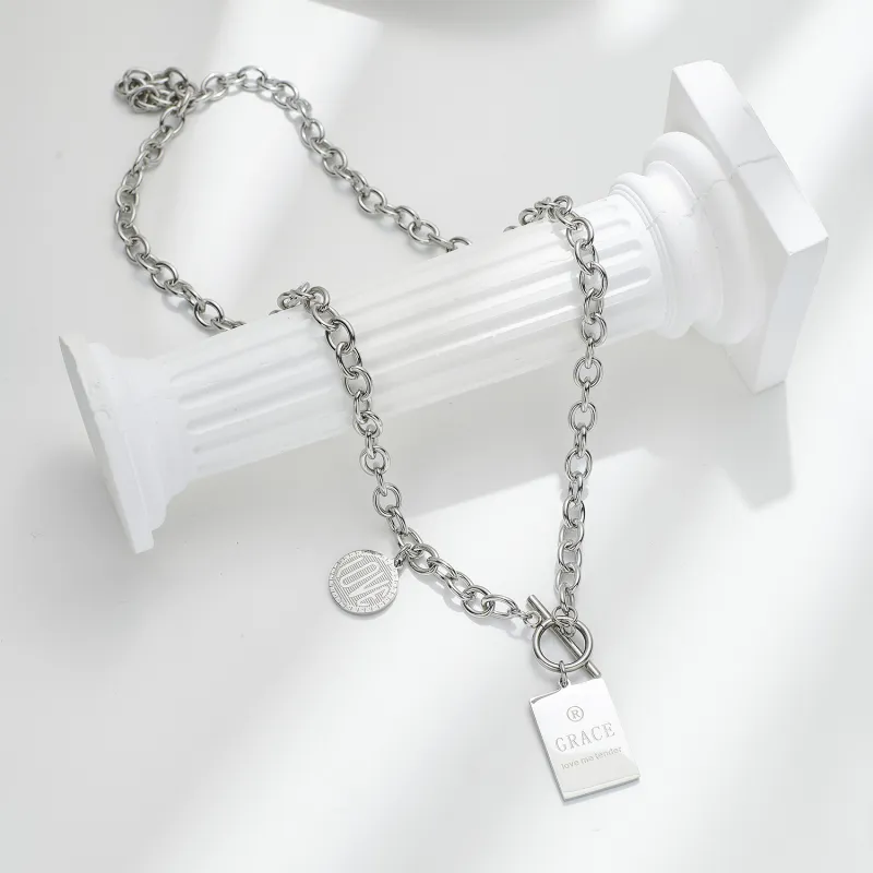 Cooraree Titanium Steel Necklaces Unisex-2